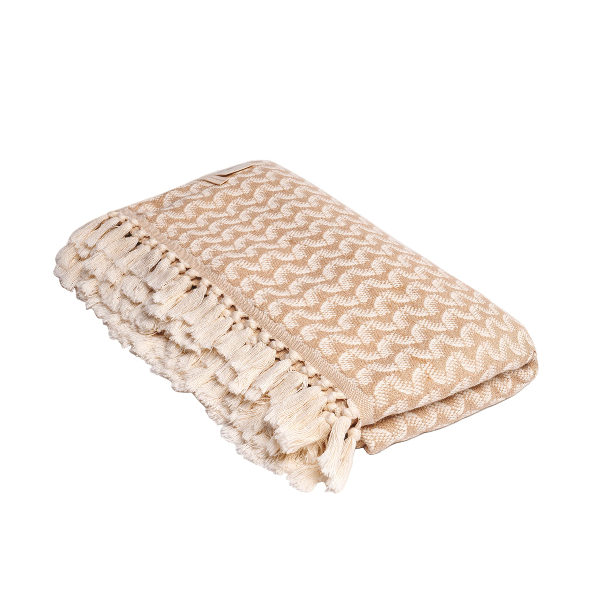 Silent Ripple Pure Cotton Blanket In Tan