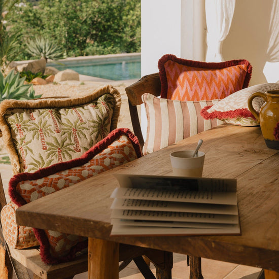 Cushion Coco Burnt Orange & Rose