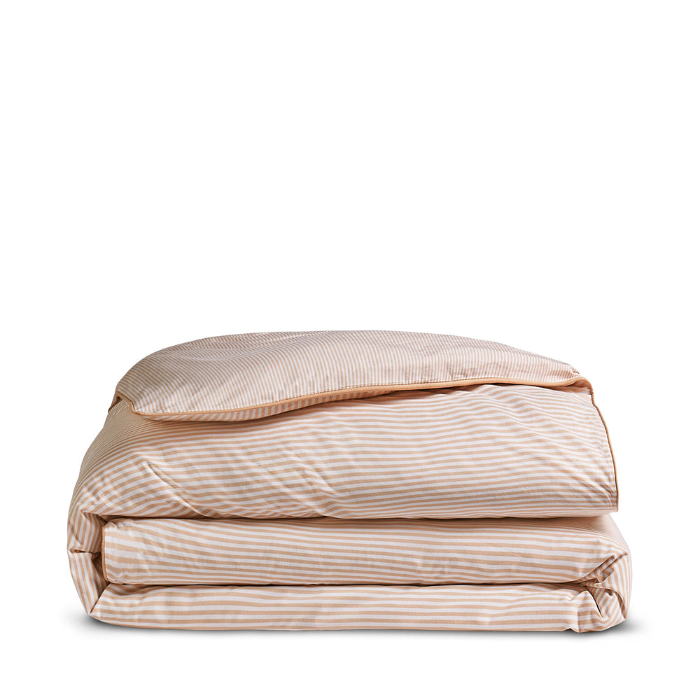 Luxury Organic Cotton Clay Pink Striped Duvet Cover