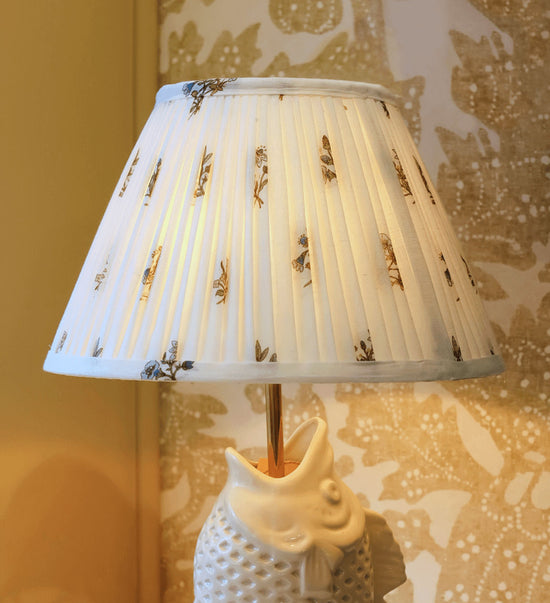Made to Order Hand Pleated Empire Lampshade in Printed Voile