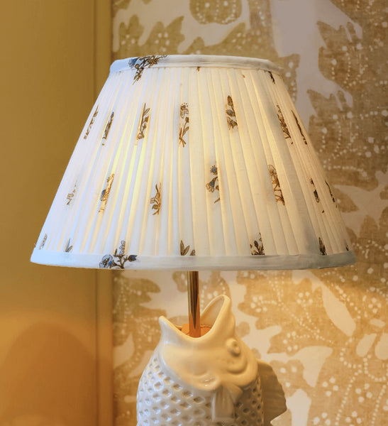 Made to Order Hand Pleated Empire Lampshade in Printed Voile