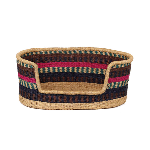 GYATA: Pink, Aqua and Brown Dog Basket - Medium