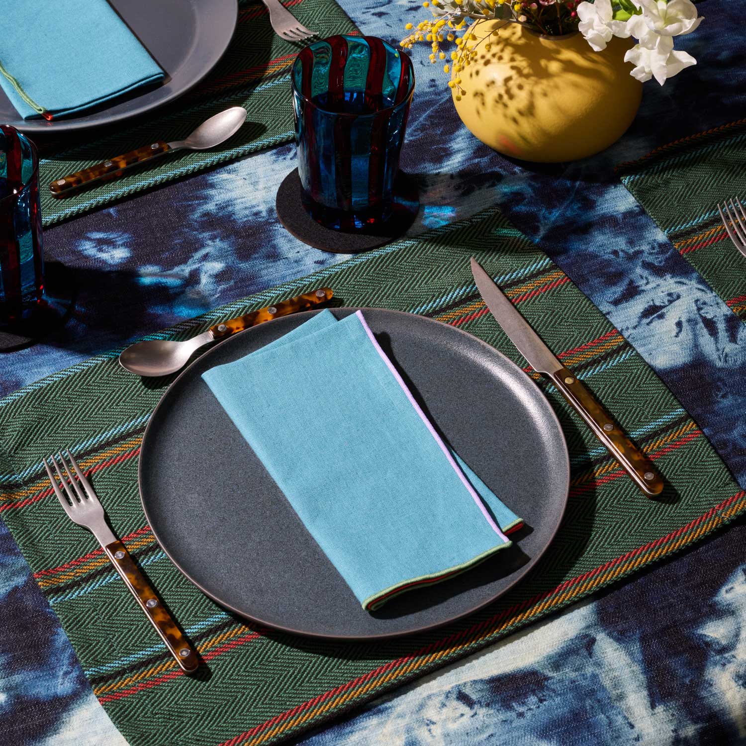Tie-Dye Denim Tablecloth