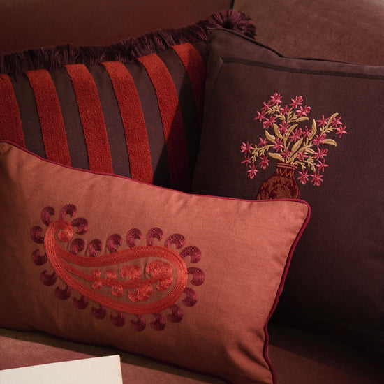 Cushion Jackie Chocolate & Coral