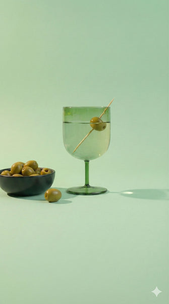 Emerald Green Stemmed Cocktail Glass , 5 x 2.8 Inches (Set of 2)