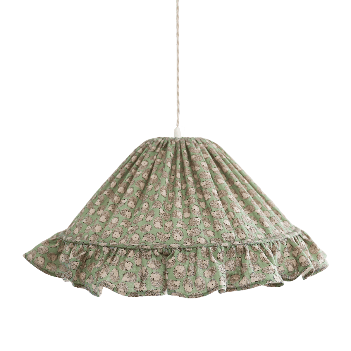 Conical Pendant Light With Ruffle Emilia “Petits Hérissons”