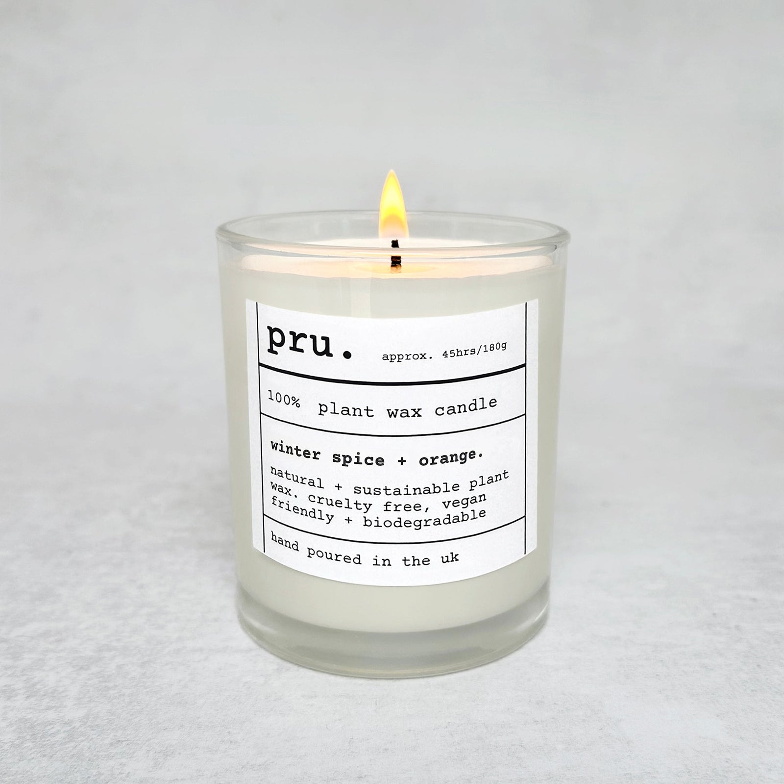 100% Plant Wax Candle - Winter Spice + Orange