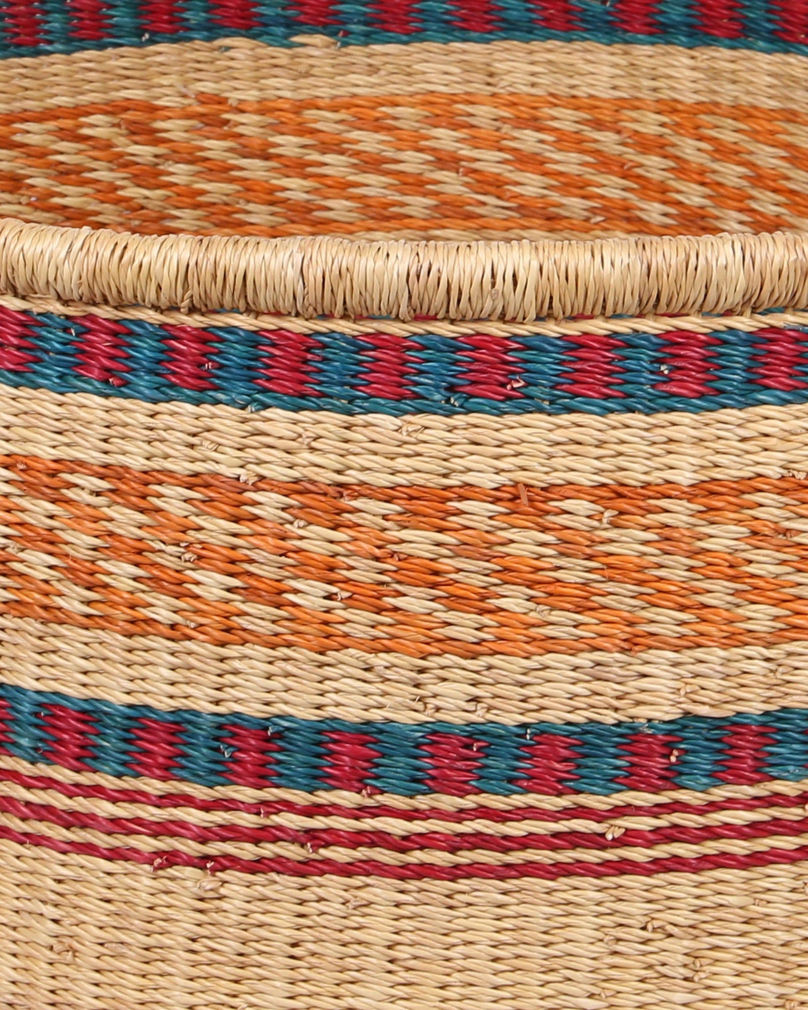 DZIFA: Large Blue, Orange and Red Floor Storage Basket with Handles