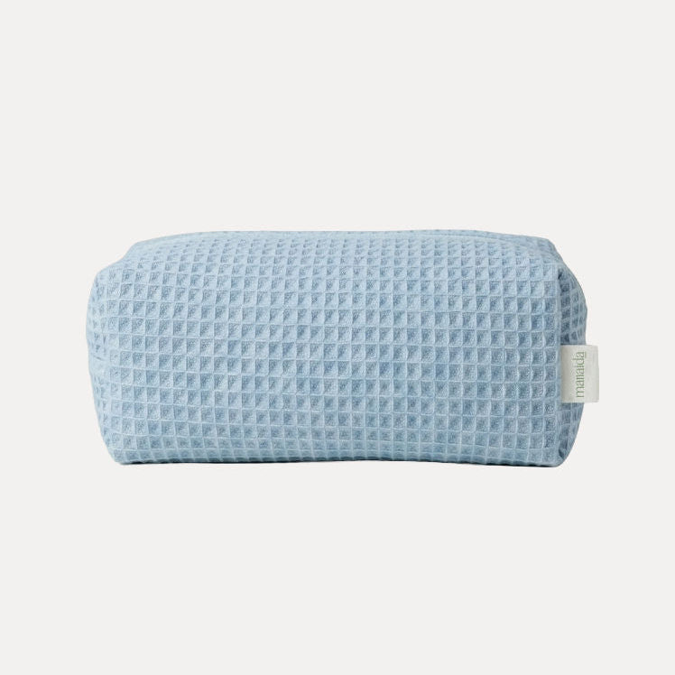 White and Light Blue Cosmetic Bag