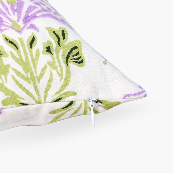 Soma - Lumbar Linen Throw Pillow Cover - Lavender
