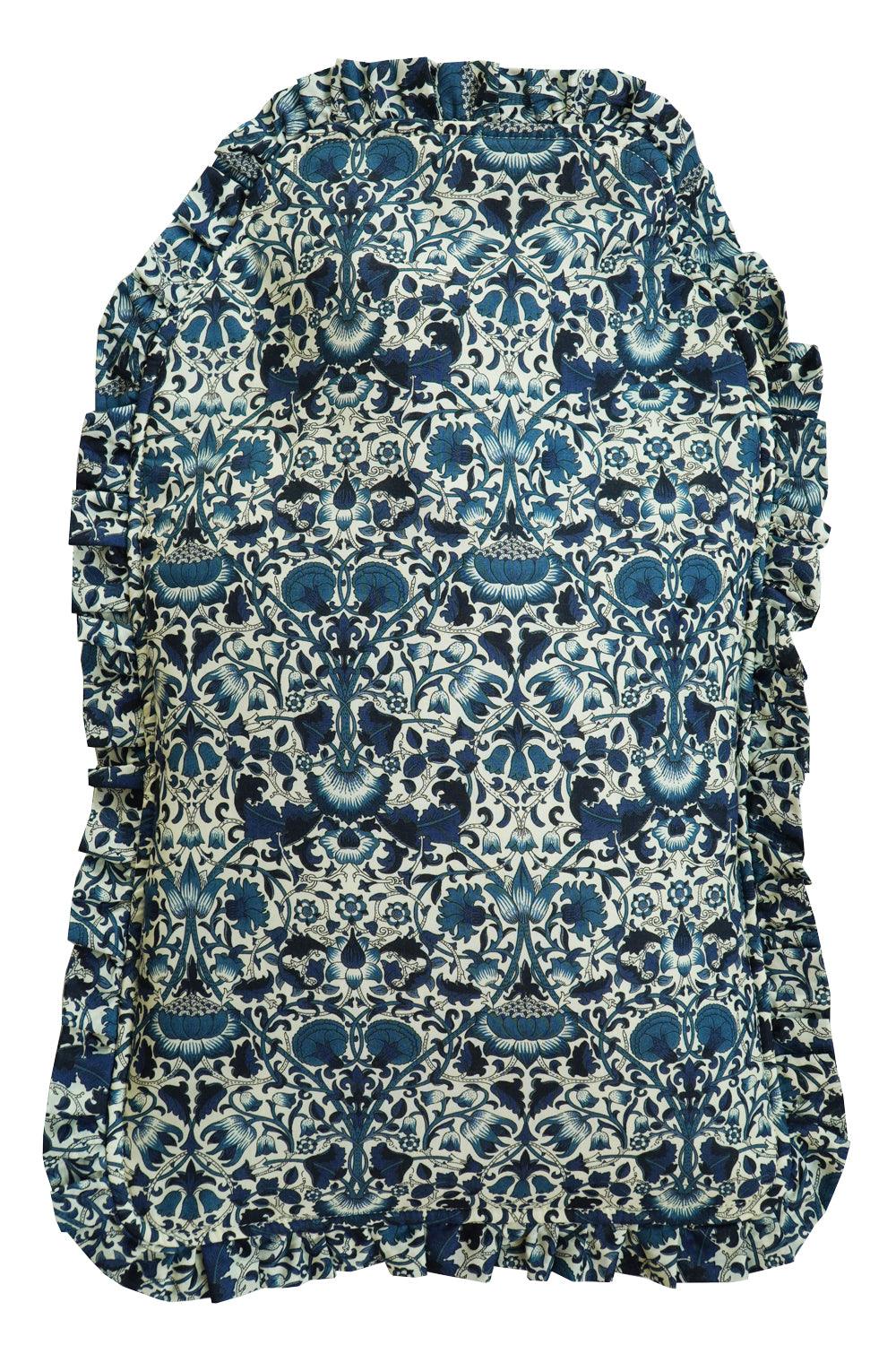 Liberty Fabric Ruffle Edge Hot Water Bottle LODDEN NAVY