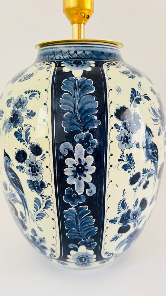 Antique Delft Bird Lamp