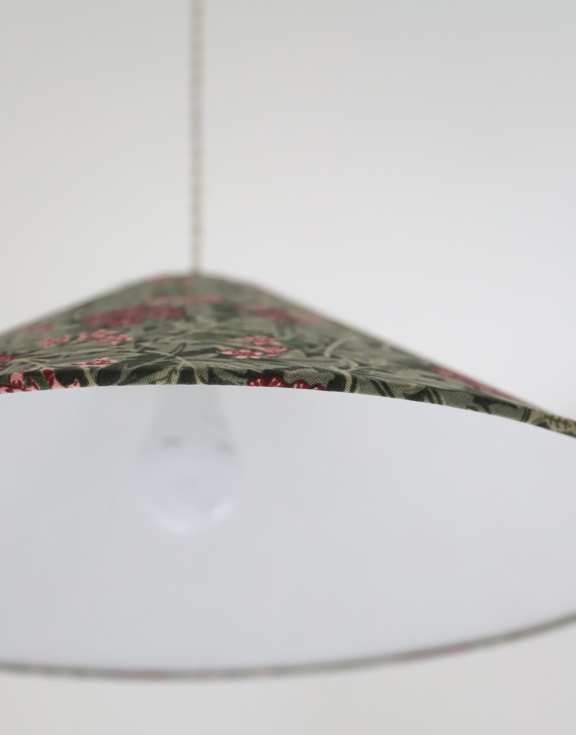 Vintage Trapeze Pendant Light with Floral Print
