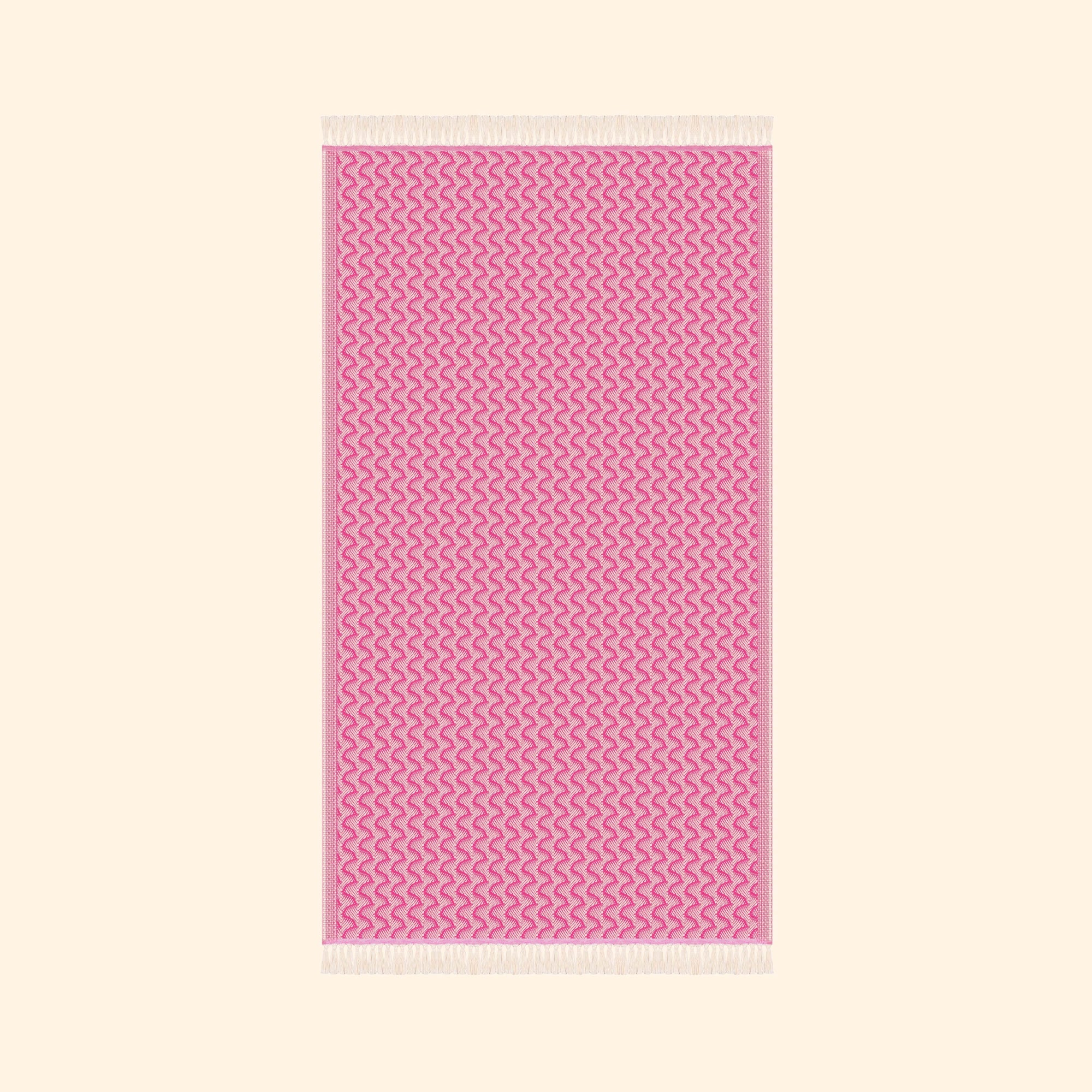 Silent Ripple Pure Cotton Bath & Beach Towel In Dark Pink