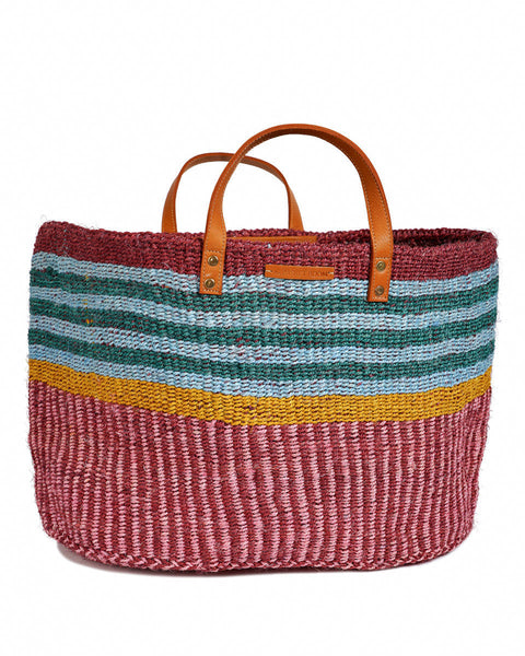 BINAFSI: Sports Luxe Multi-Tone Patterned Sisal Shopper