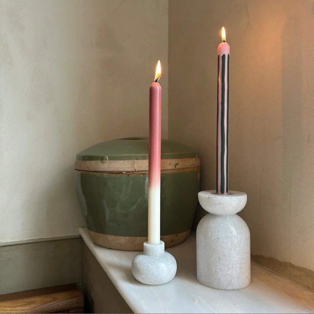 Peony Dinner Candle