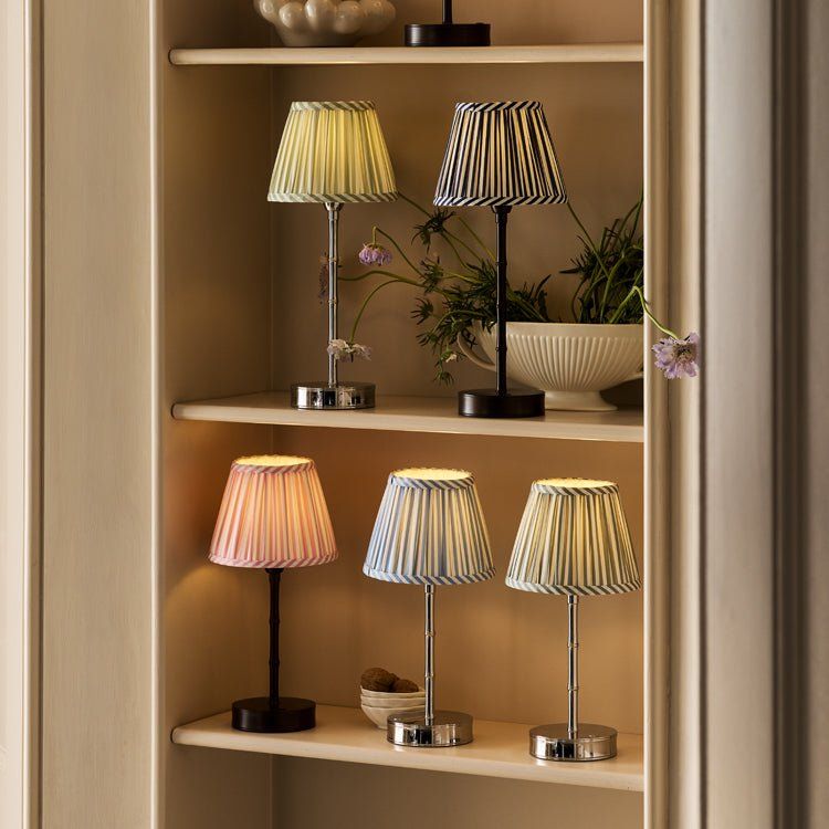 Silver Bamboo Rechargeable Lamp Base - 25cm