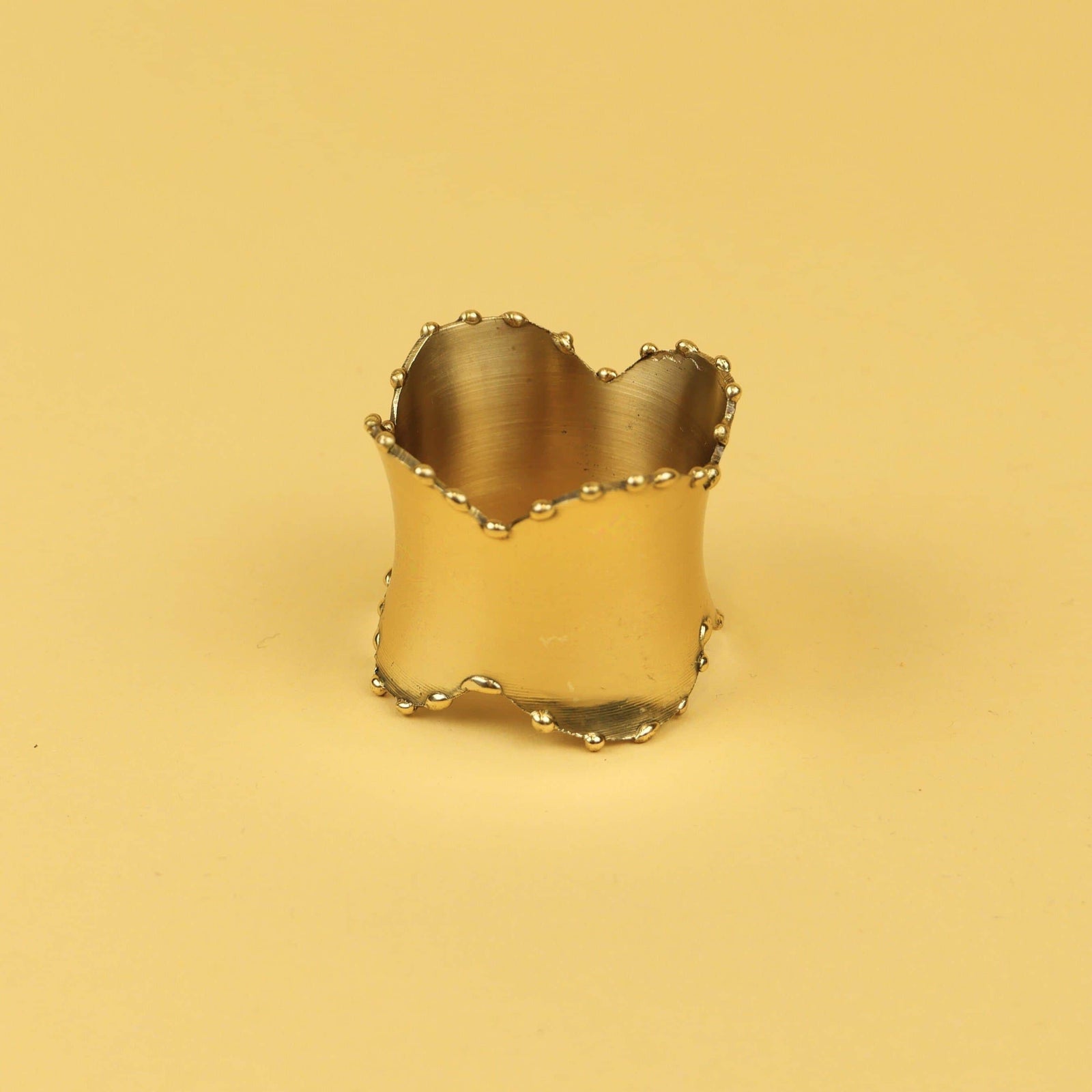 Brass Napkin Ring Scalloped Set of 4