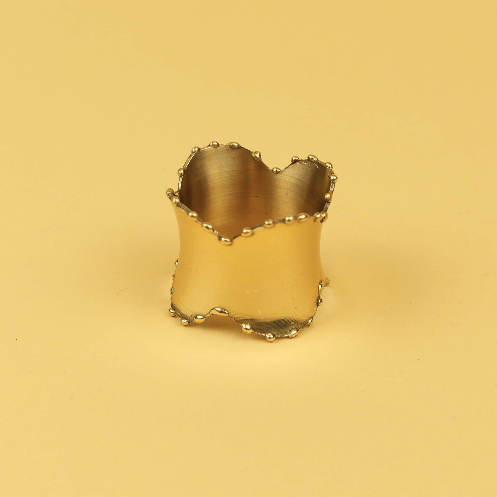 Brass Napkin Ring Scalloped Set of 4