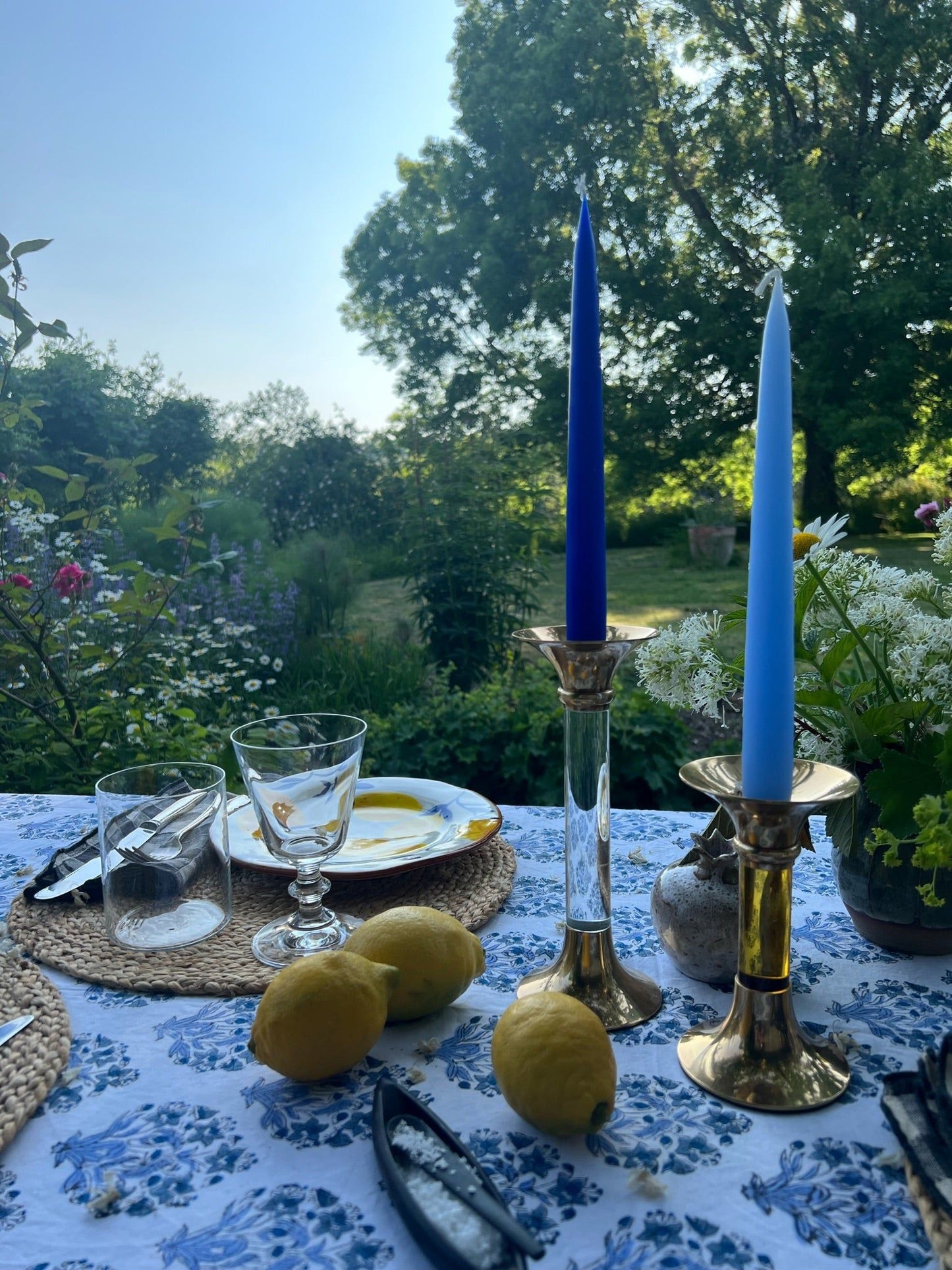 Brass and Acrylic Candleholder | Small | Sunshine Yellow