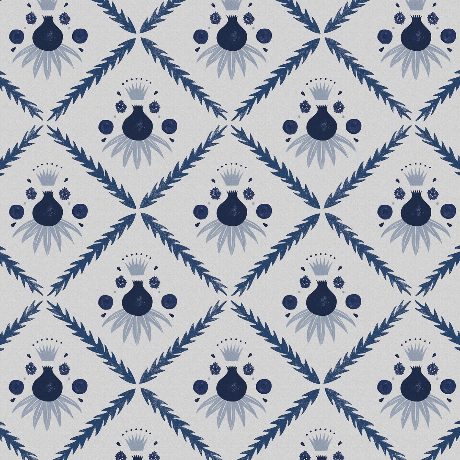 Pome Wallpaper Sample, Oxford Blue
