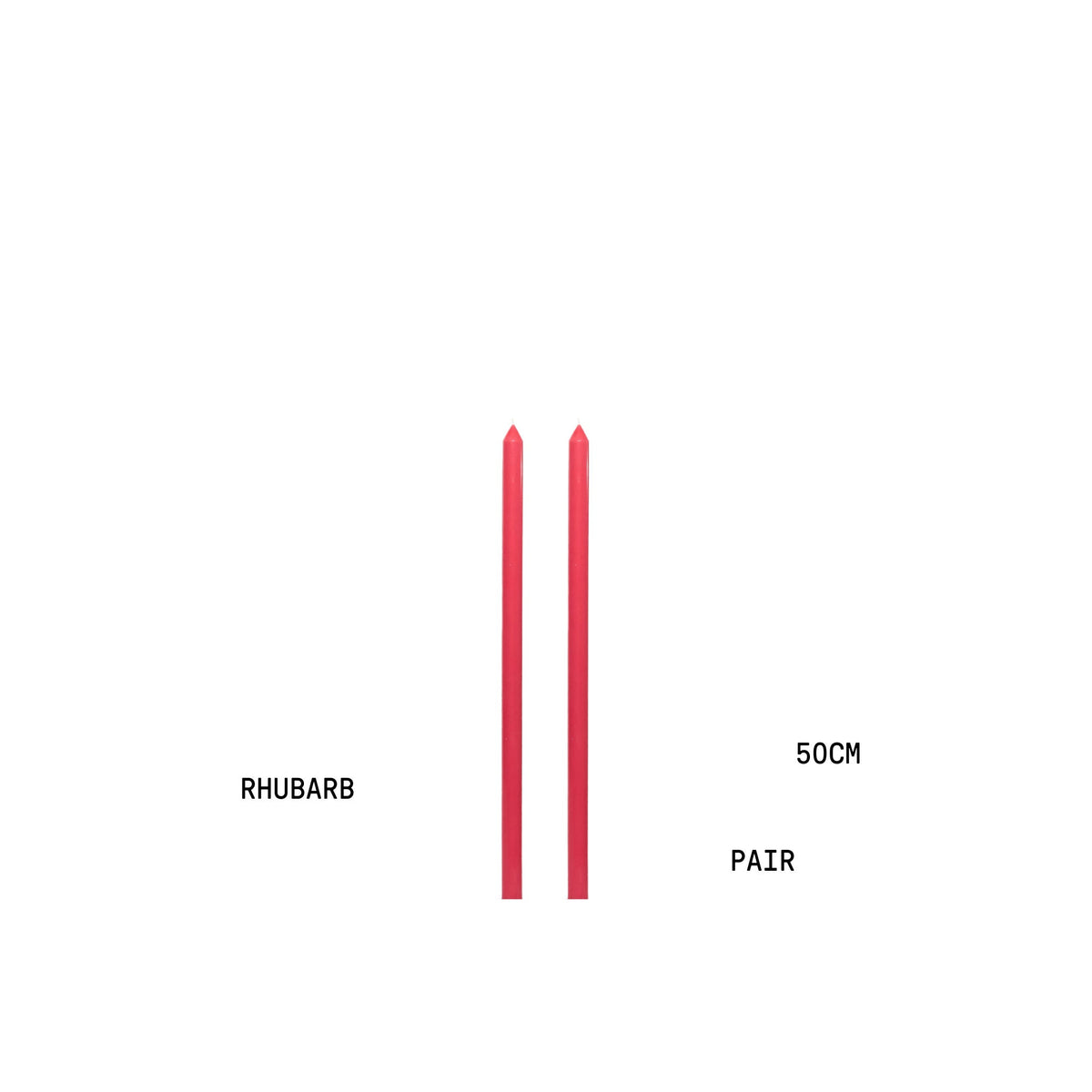 Rhubarb Tapered METRE Candle Pair