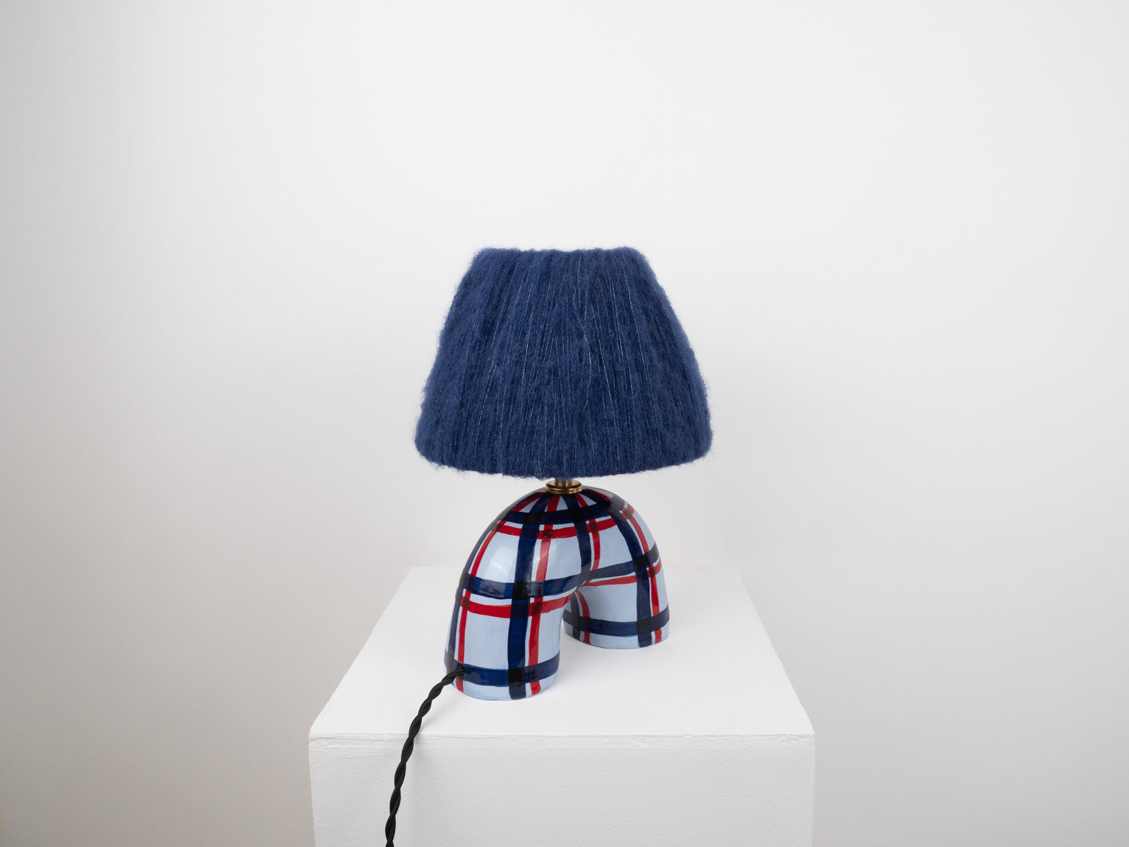 'Me' Table Lamp - Blue Gingham