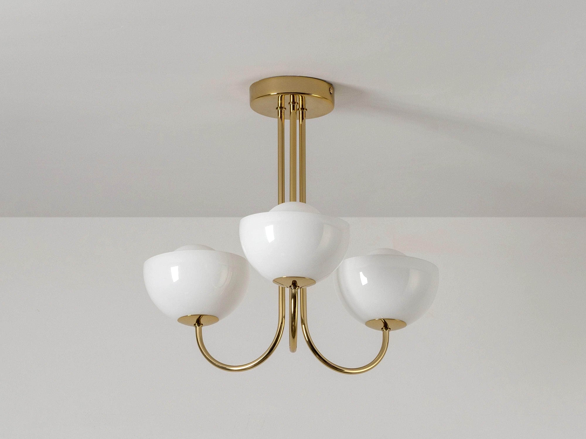 Brass 3 Light Dome Ceiling Light