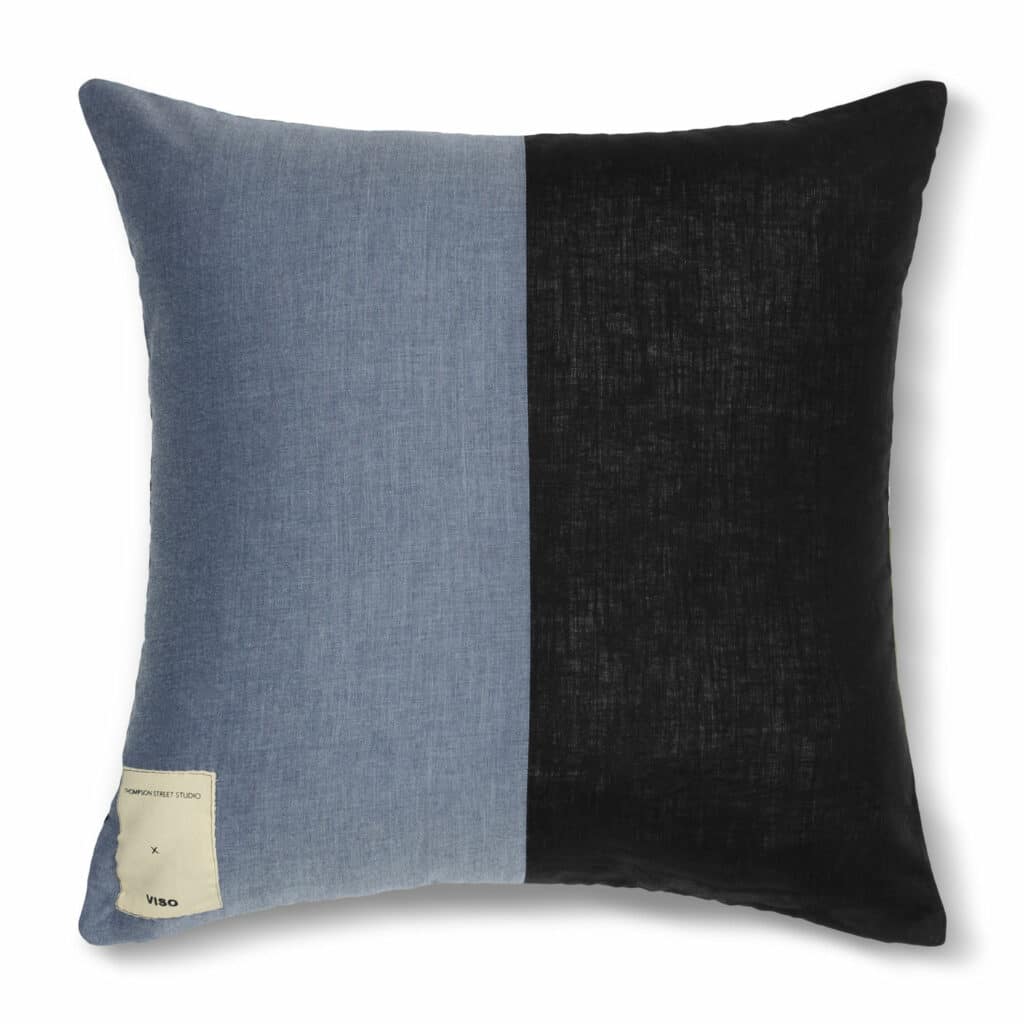 Viso X Thomson Street Quilt Pillow Green, White, Grey and Black Pattern