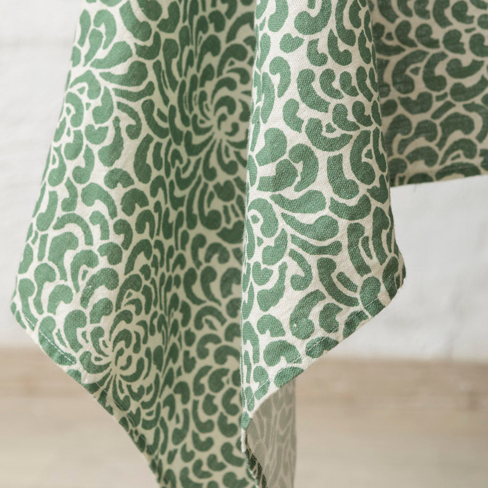 Sprong Green Linen Tablecloth