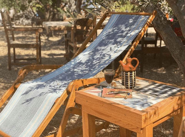 Vintage Cement Tile and Teakwood Table