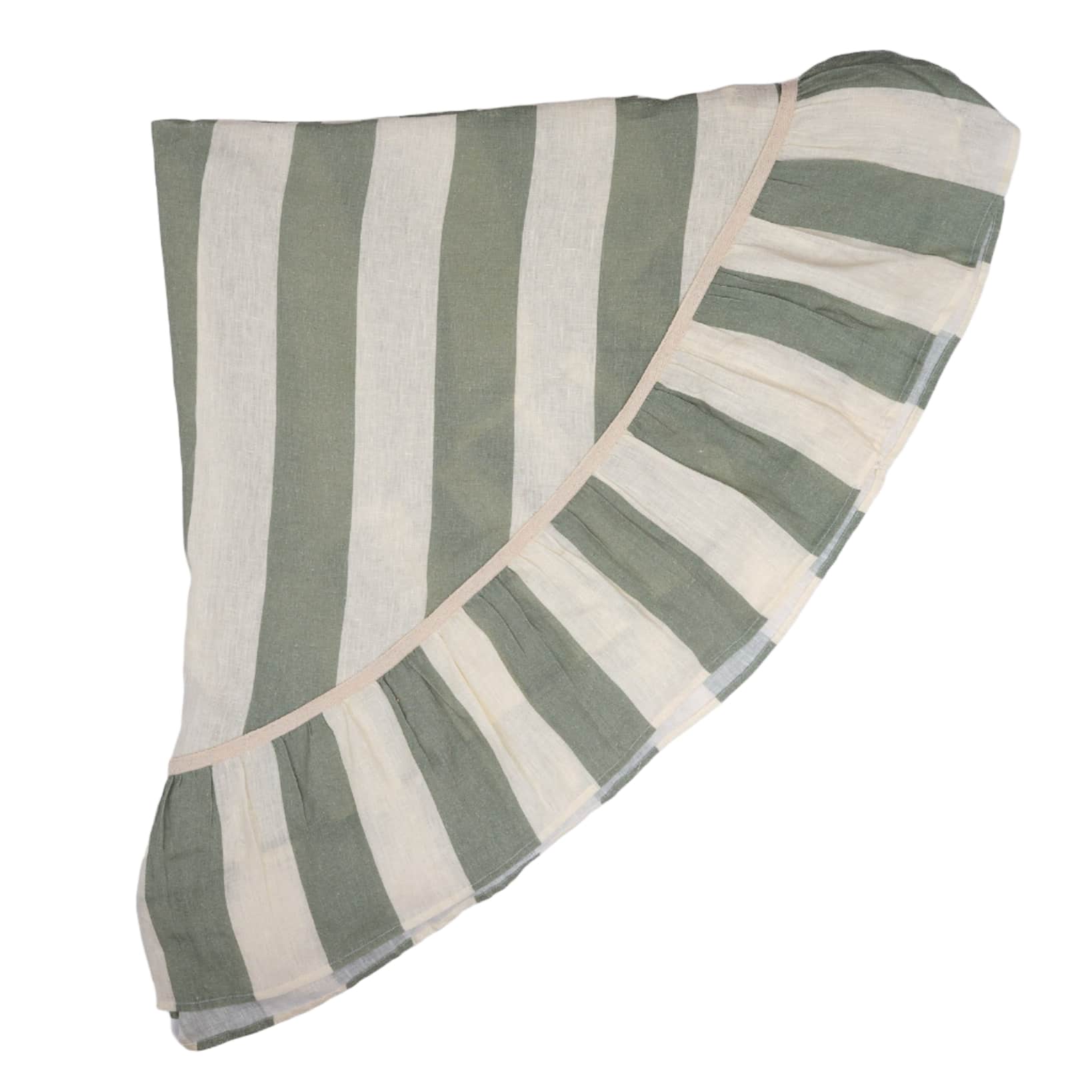Sea Green Wide Stripe Round Tablecloth