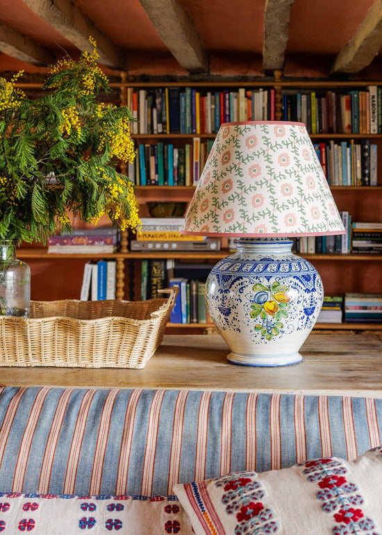 Folk Flower Lampshade - Pink / Green