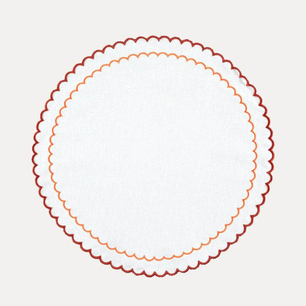 Filipa Placemat, White with Orange