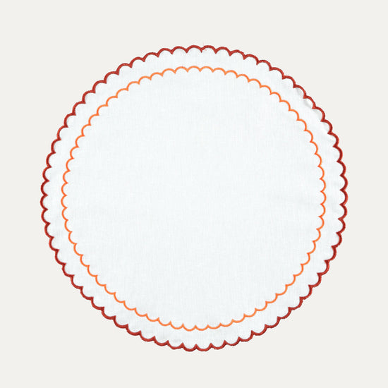 Filipa Placemat, White with Orange