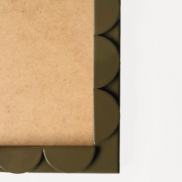 Olive Lacquered Scallop Frame