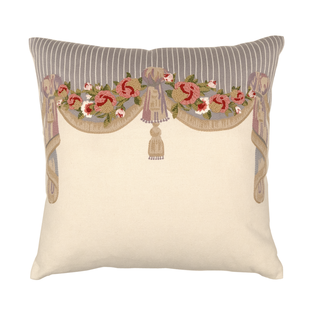 Tapestry Hand Embroidered Silk Pillow Cover – 20x20 in