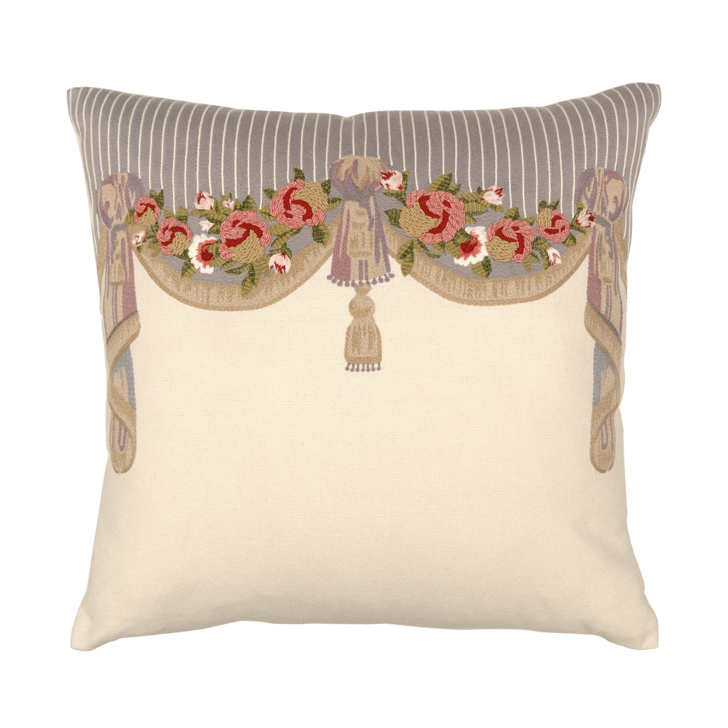 Tapestry Hand Embroidered Silk Pillow Cover – 20x20 in