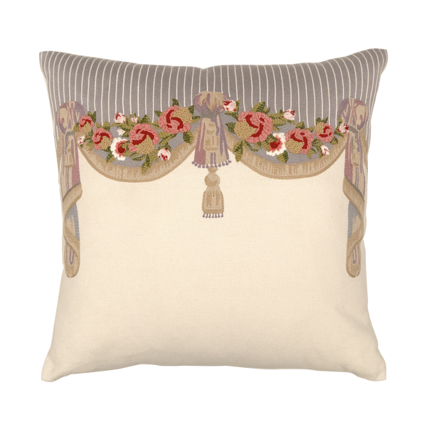 Tapestry Hand Embroidered Silk Pillow Cover – 20x20 in