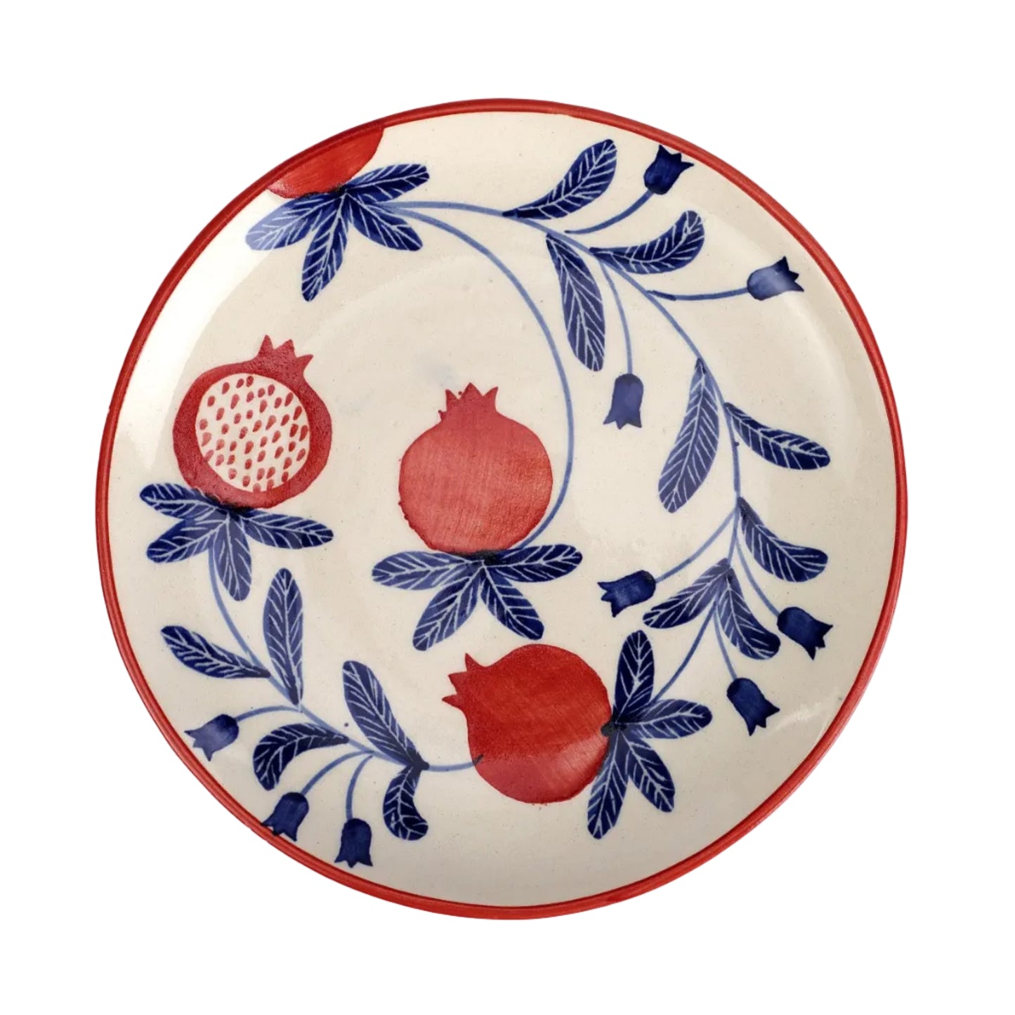 Indian Anaar Plate, Red- 7x1 Inches (Set of 4)