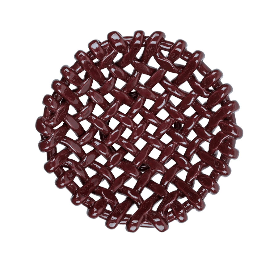 Burgundy Basketweave Bowl