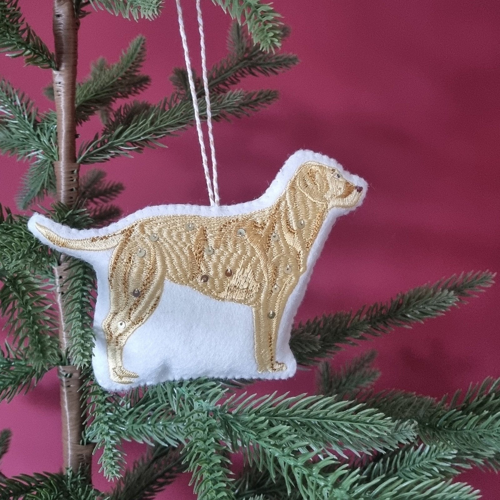 Golden Labrador Embroidered Ornament