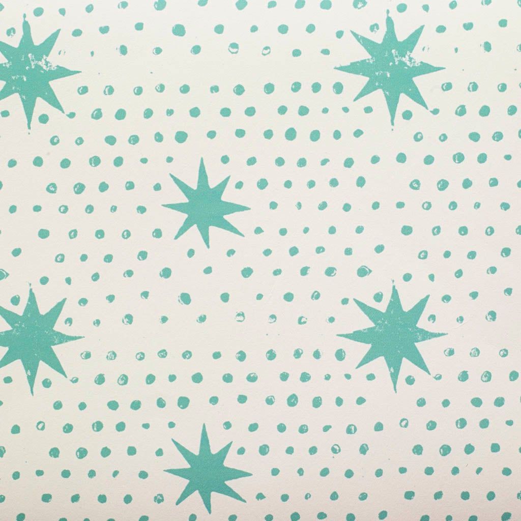 Spot & Star Wallpaper Pea Green Sample