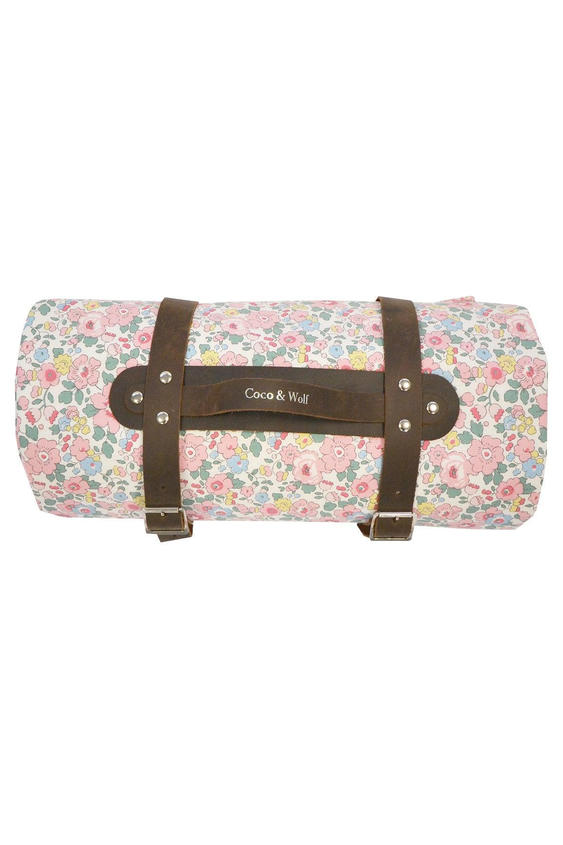 Picnic Blanket Made With Liberty Fabric Betsy Candy Floss & Mitsi Valeria Pink