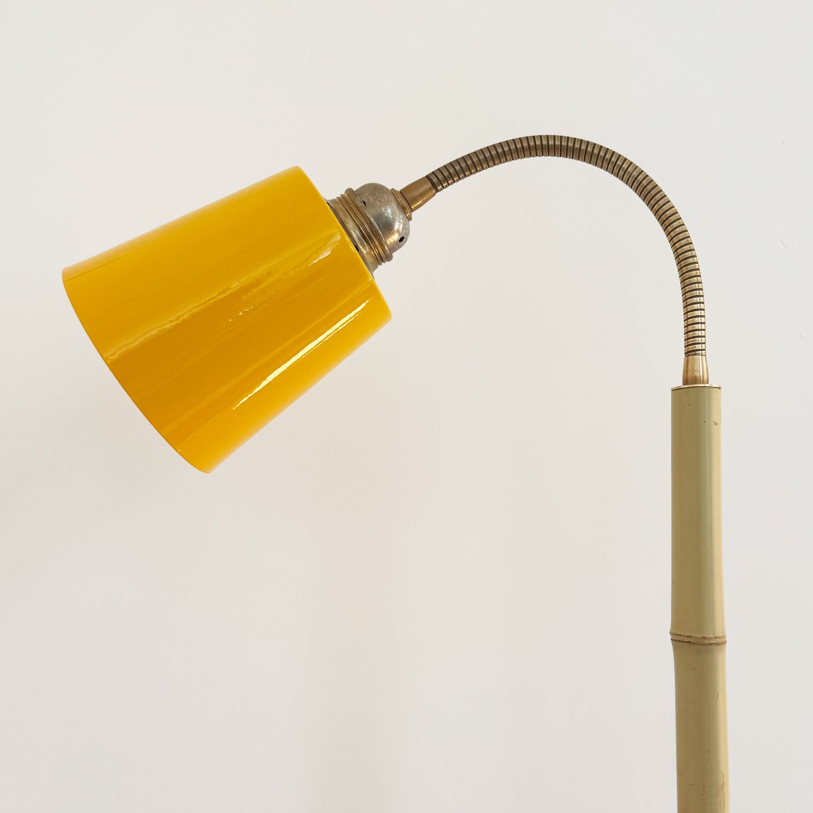 Bamboo and Terracotta Floor Lamp - Yellow
