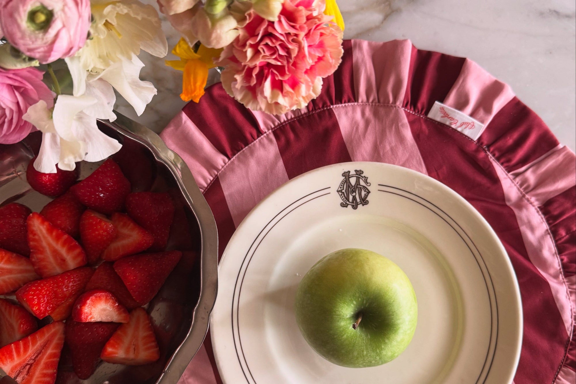 Set of 2 Darcy Placemats Red/Pink