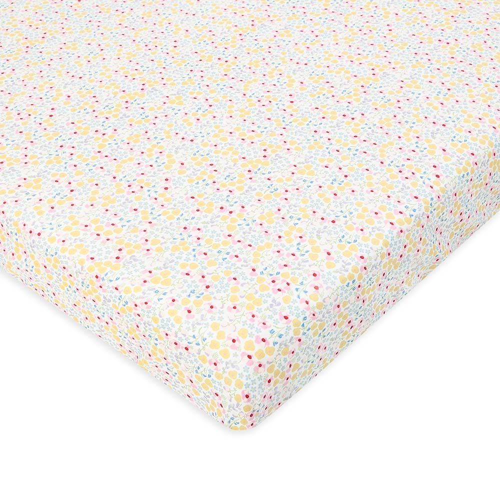 Organic Cotbed Fitted Sheet - Wildflower Garden
