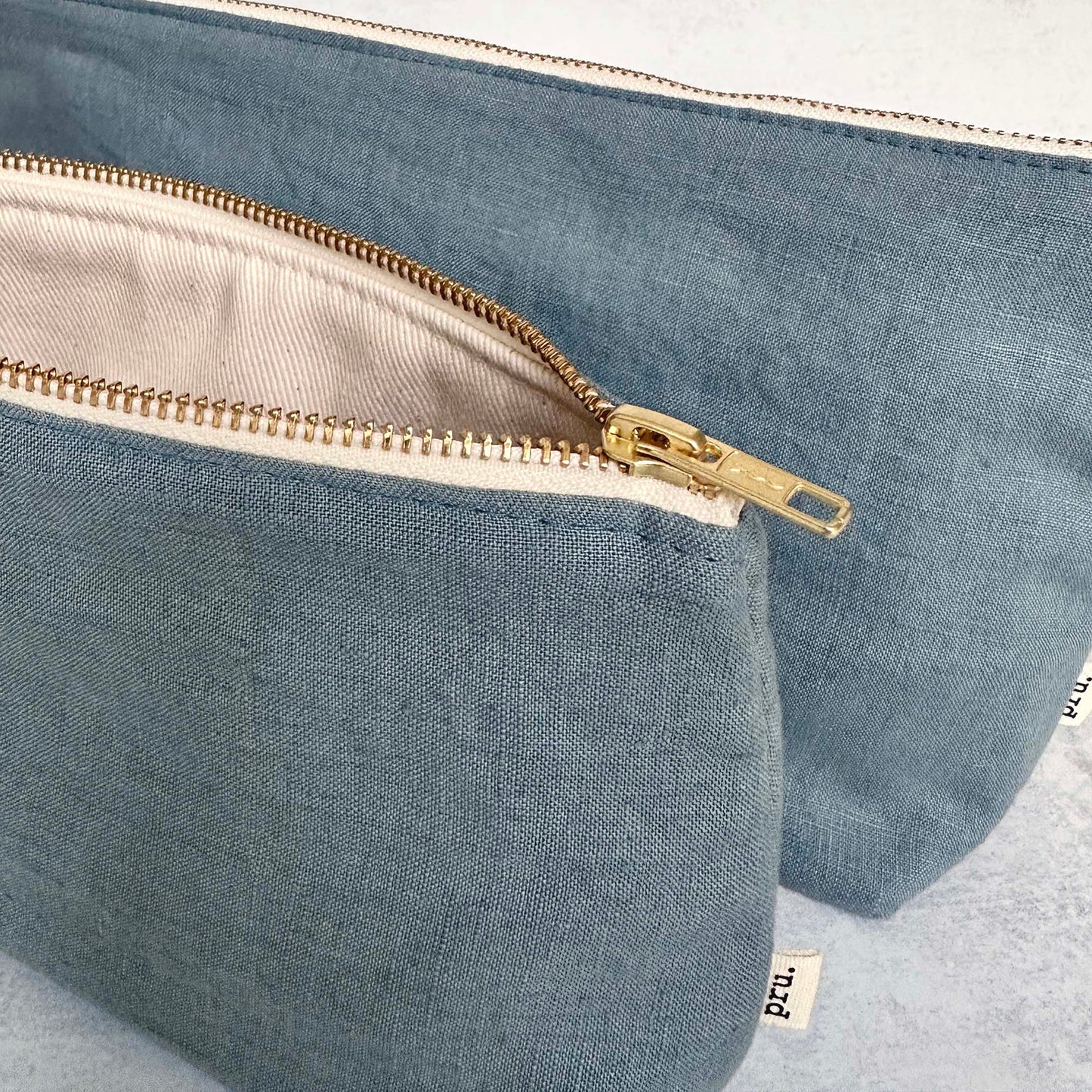 The Linen Pouch Bag - Duck Egg Blue