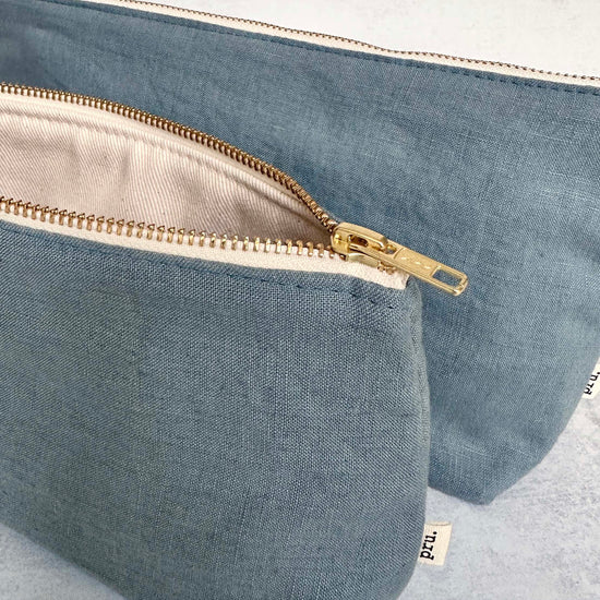 The Linen Pouch Bag - Duck Egg Blue
