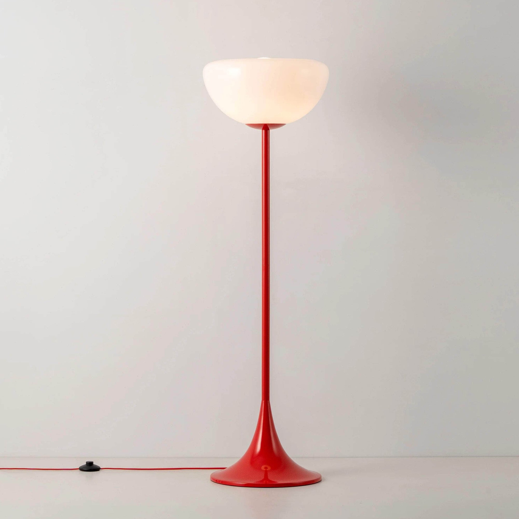 Jam Red Glass Bowl Floor Lamp